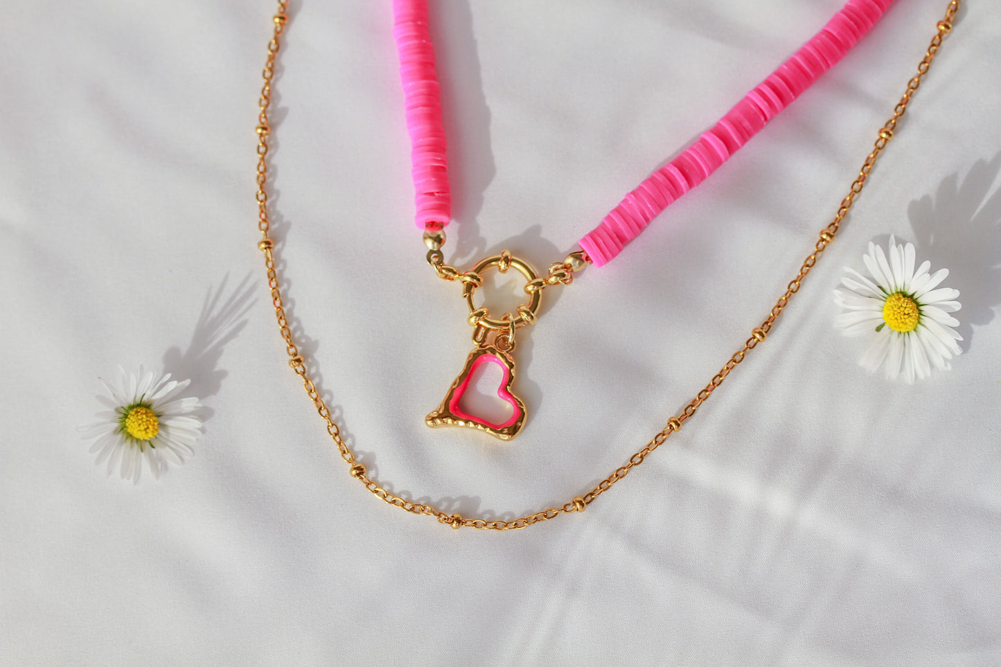 Pink Heart Frame - Halskette