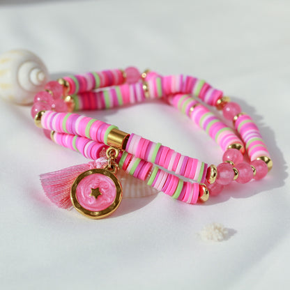 Starry Glow – Mehrlagiges Katsuki-Wickelarmband mit Sternen-Anhänger