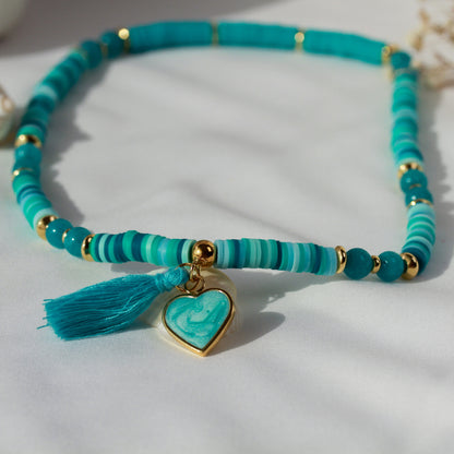 Aqua Aura – Mehrlagiges Katsuki-Wickelarmband mit Natursteinperlen