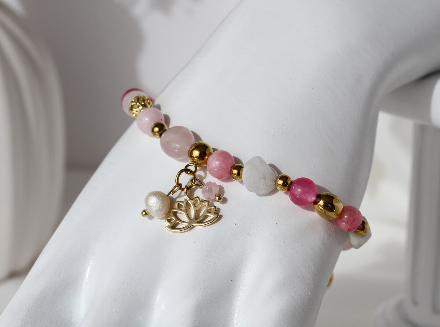 Rosé Lotus – Rosenquarz-Armband