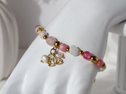 Rosé Lotus – Rosenquarz-Armband