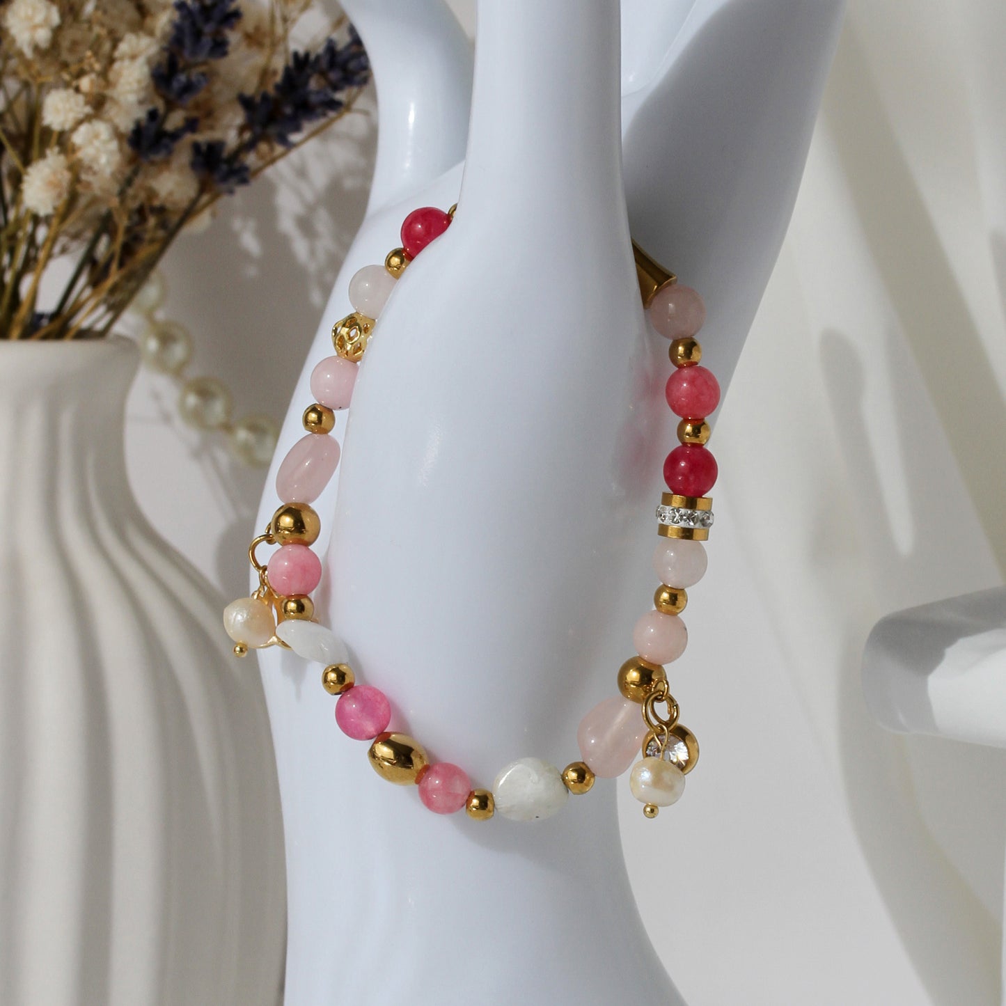Rosé Lotus – Rosenquarz-Armband