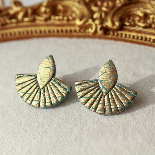 Golden Turquoise Oriental – Türkisfarbene Ornament-Ohrringe