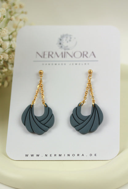 Polymer Clay Ohrringe mit Kette – Statement Hängeohrringe | Dewlight Kollektion