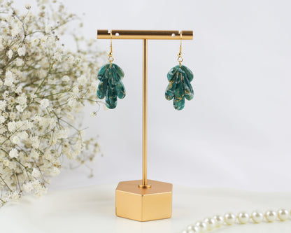 Grün-Gold Naturstein-Marmor Ohrringe – Kollektion Verdi Lapponia | Handgefertigt