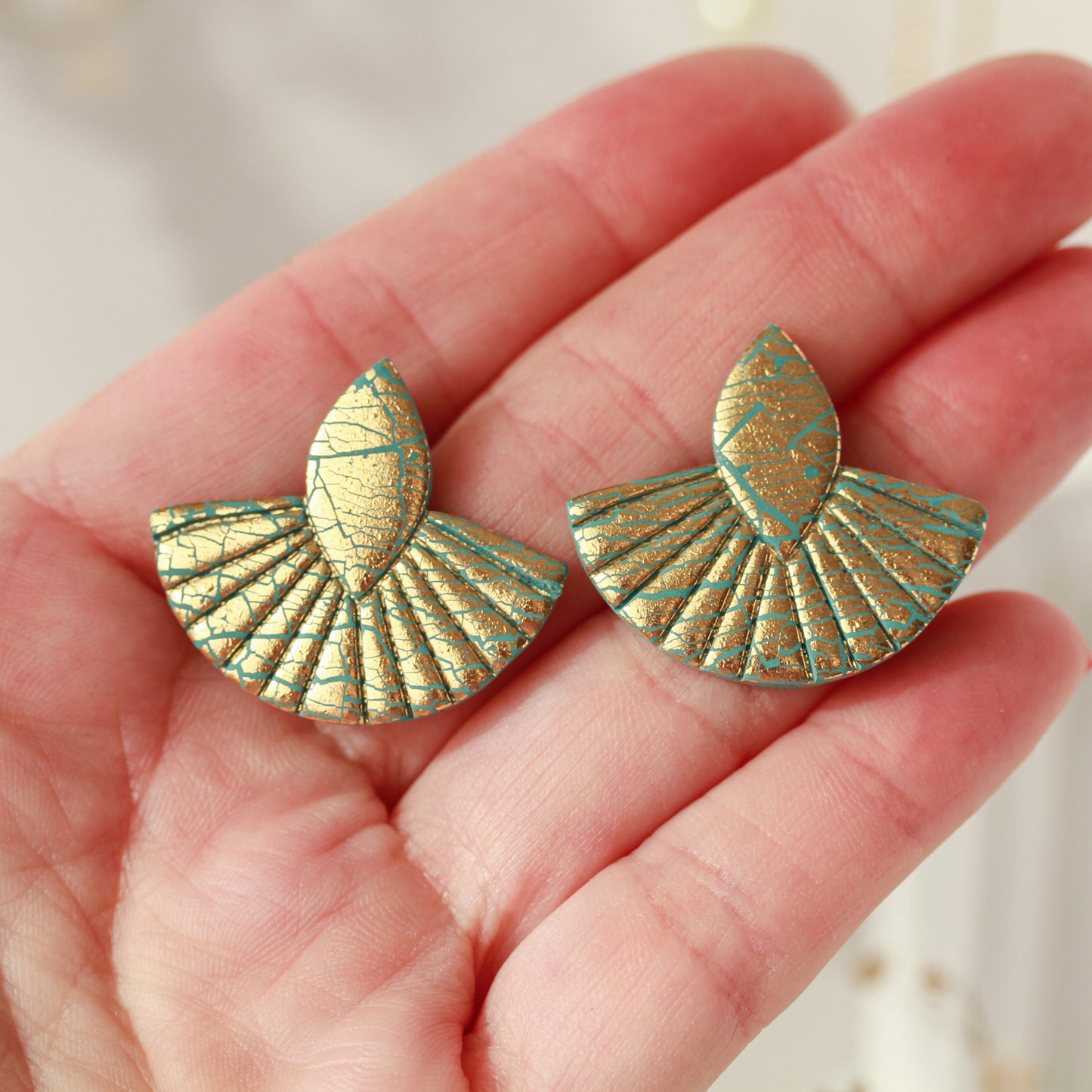 Golden Turquoise Oriental – Türkisfarbene Ornament-Ohrringe
