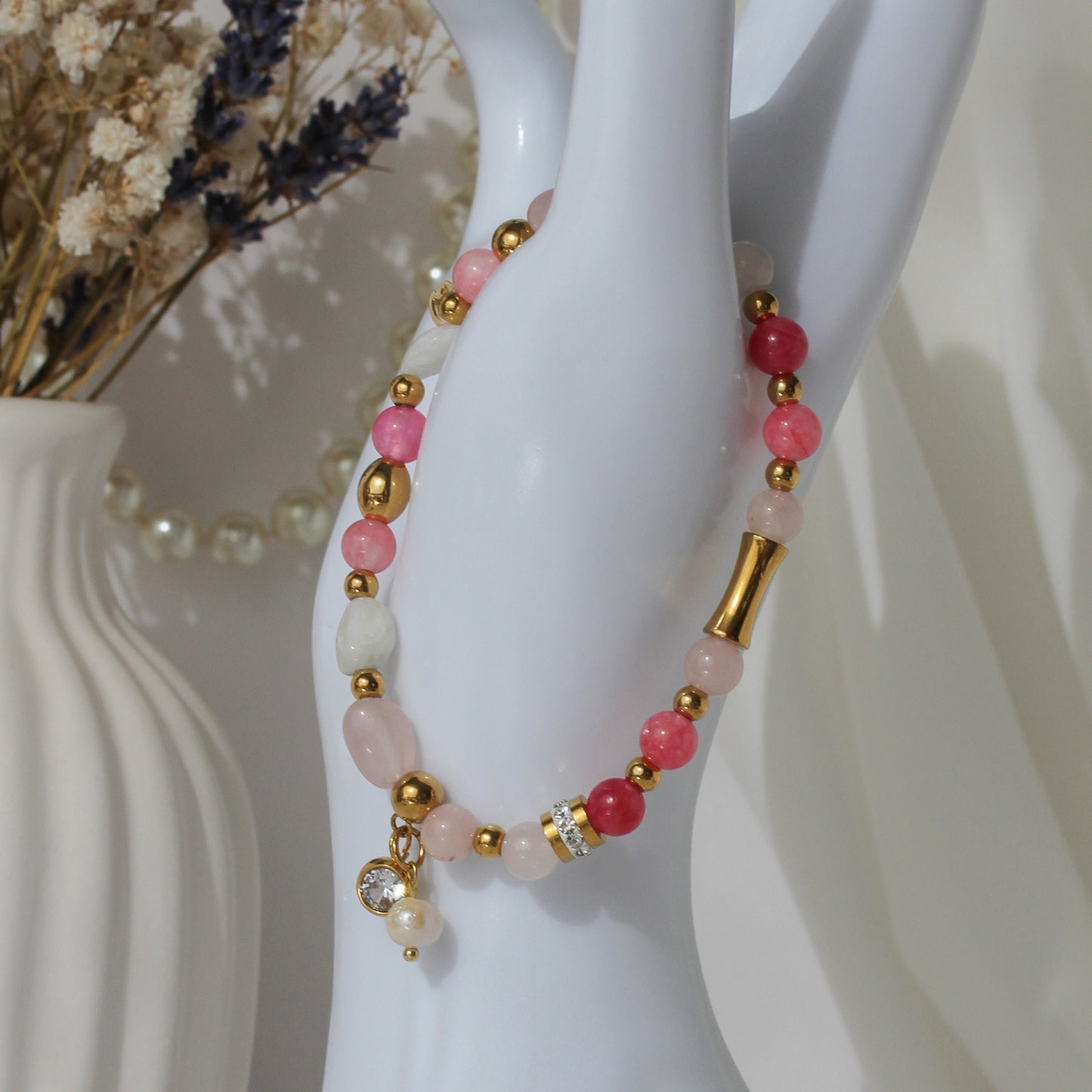 Rosé Lotus – Rosenquarz-Armband