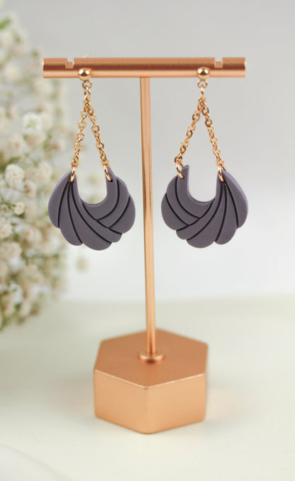 Polymer Clay Ohrringe mit Kette – Statement Hängeohrringe | Dewlight Kollektion