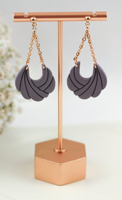 Polymer Clay Ohrringe mit Kette – Statement Hängeohrringe | Dewlight Kollektion