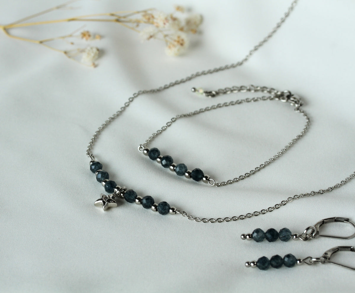 Sapphire Starlight – Schmuckset mit Saphir und Sternanhänger