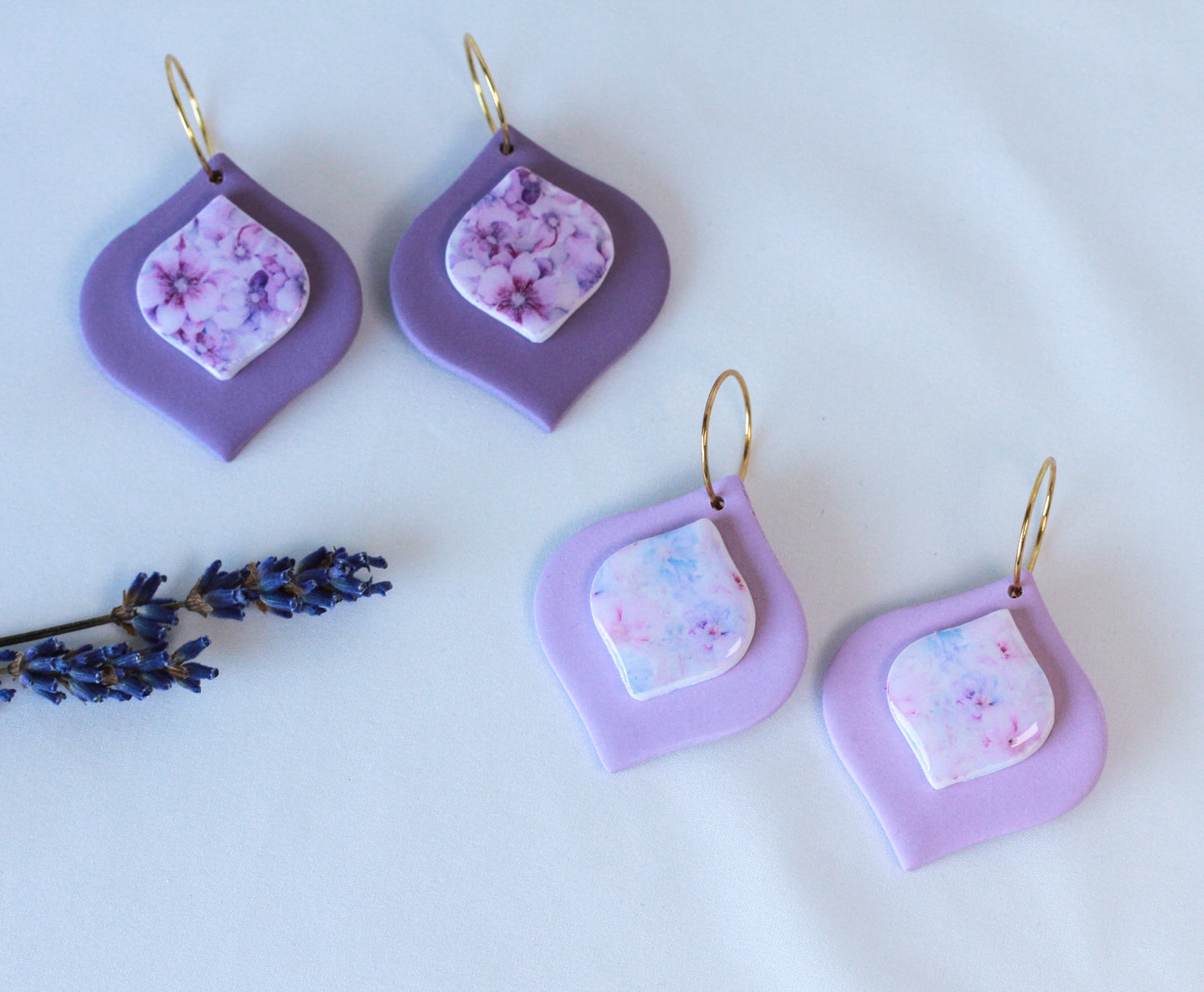 Blossom Whisper Rose – Pastellrosa Ohrhänger mit Marmor-Element