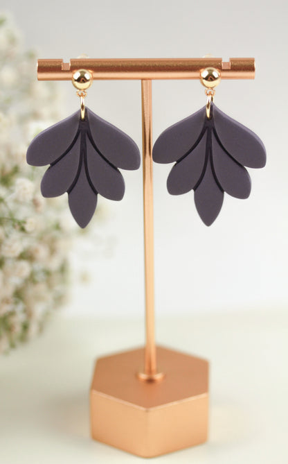 Große Blatt Polymer Clay Ohrringe – Kollektion Dewlight