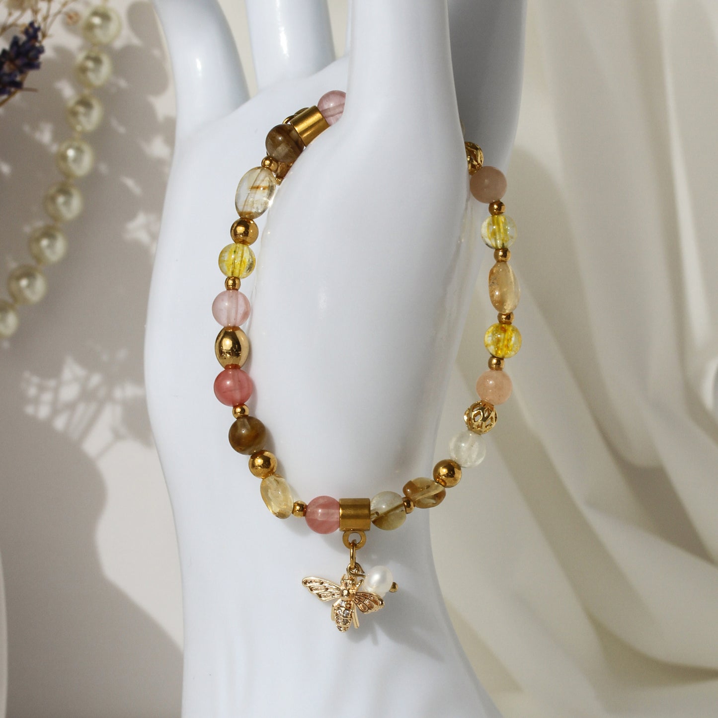 Golden Honey Bee – Citrin- & Sonnenstein-Armband