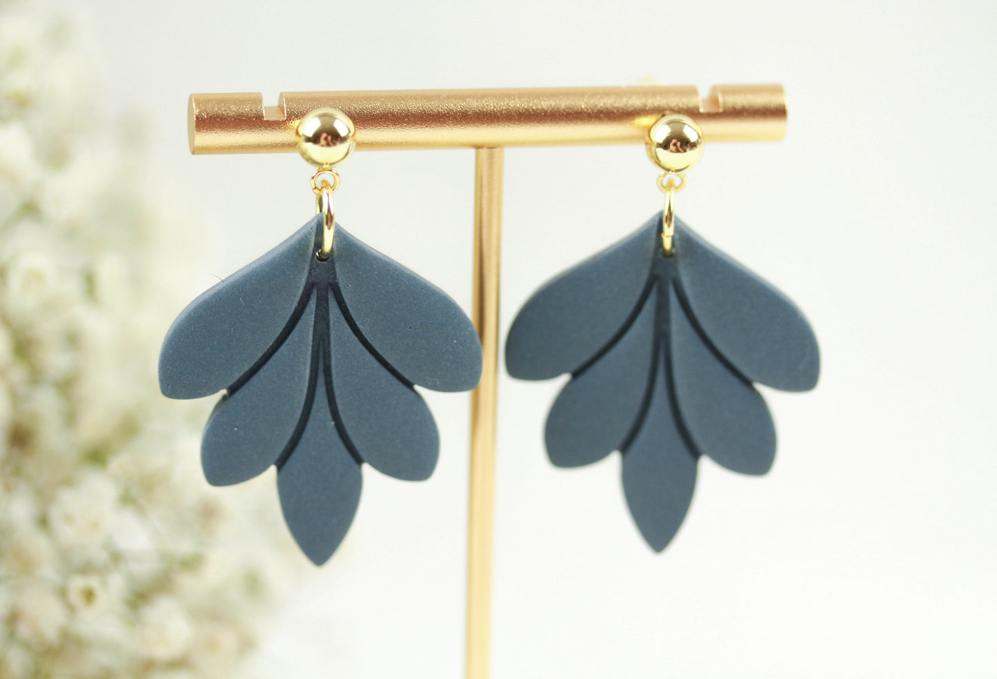 Große Blatt Polymer Clay Ohrringe – Kollektion Dewlight