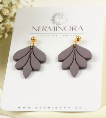 Große Blatt Polymer Clay Ohrringe – Kollektion Dewlight