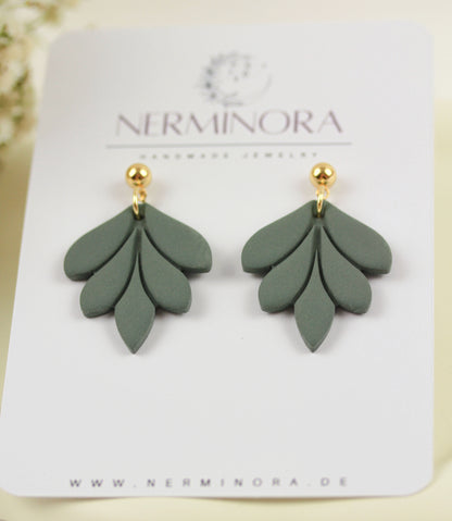 Große Blatt Polymer Clay Ohrringe – Kollektion Dewlight