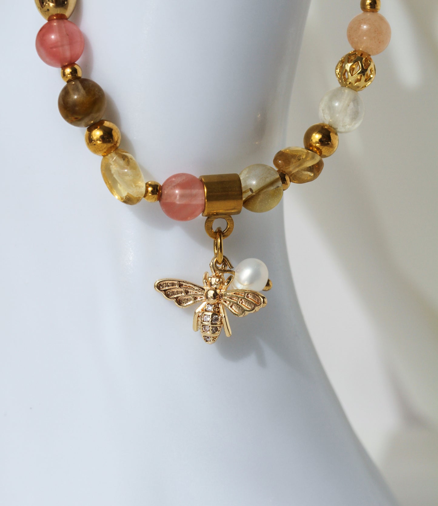 Golden Honey Bee – Citrin- & Sonnenstein-Armband