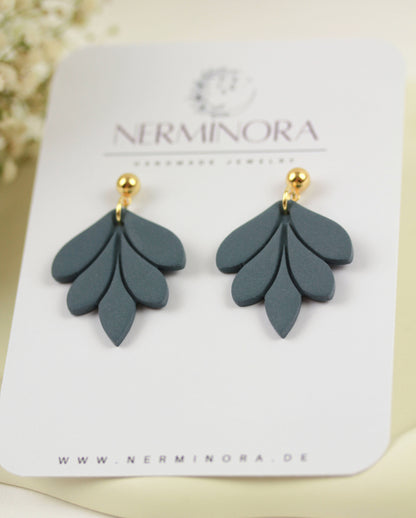 Große Blatt Polymer Clay Ohrringe – Kollektion Dewlight