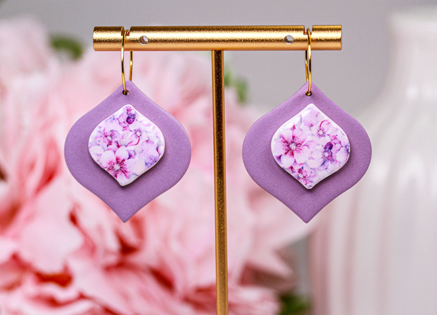 Velvet Blossom – Floral Frame - Ohrringe