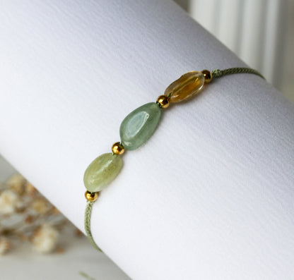 Golden Sage – Armband mit Serpentin, Aventurin & Citrin