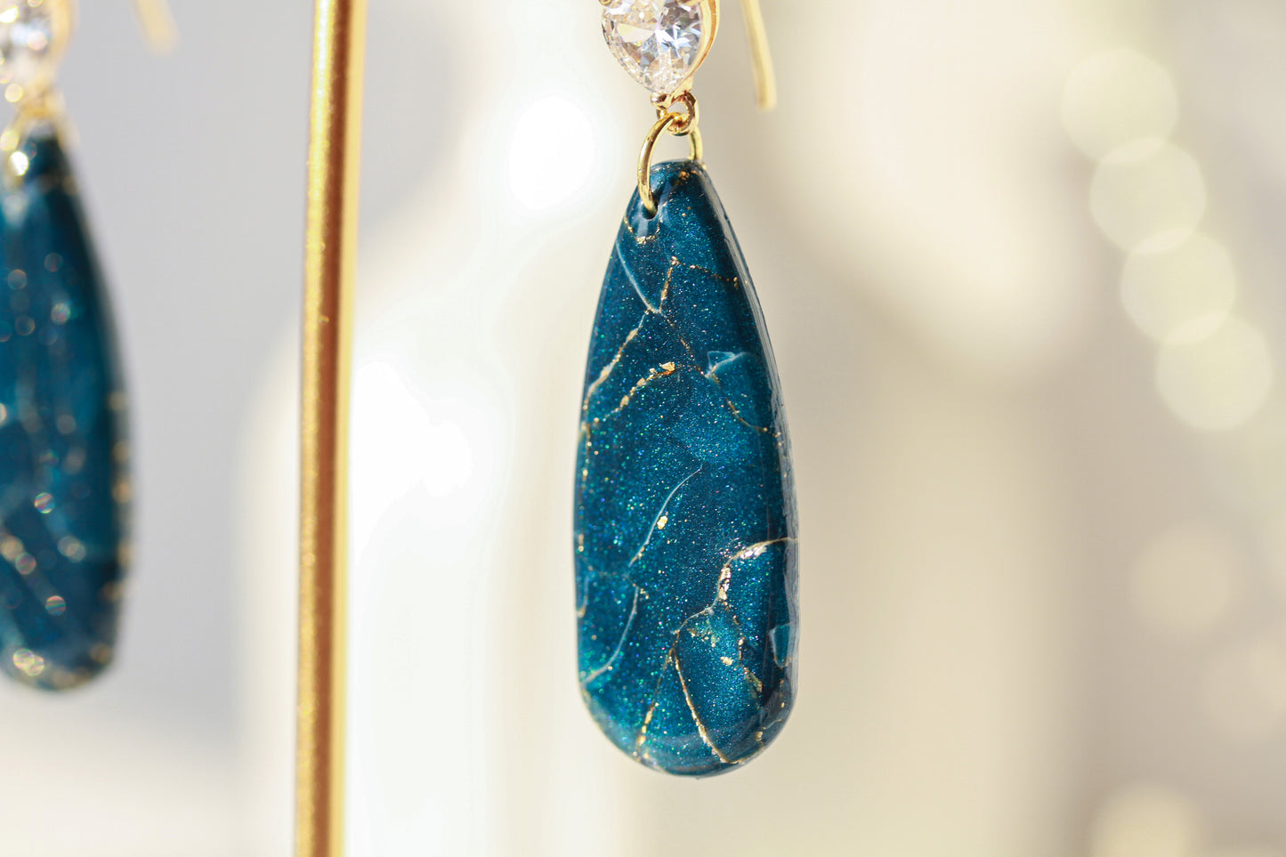 Azuria Blue Gold – Elegante Ohrringe in Blau & Gold
