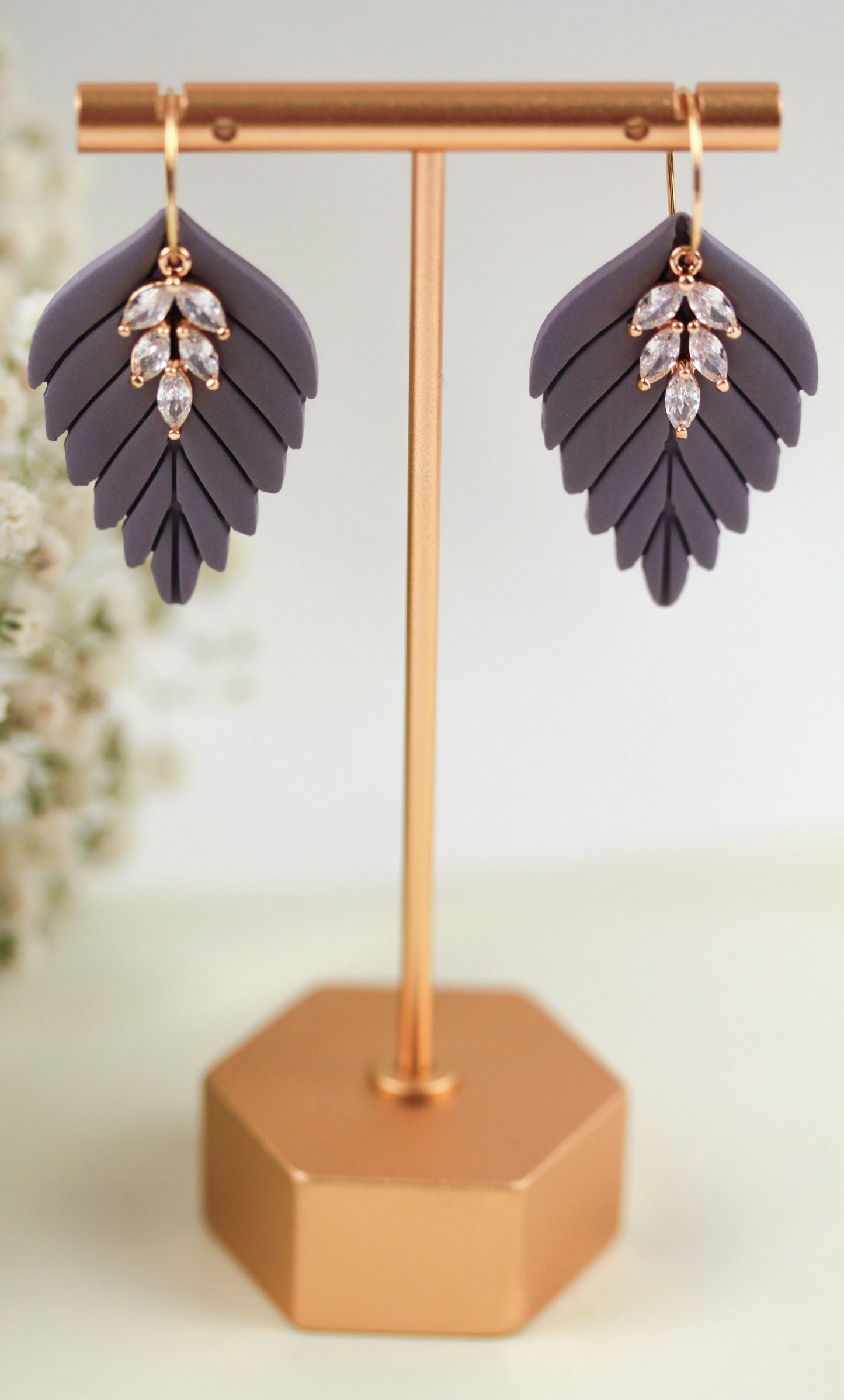 Große Herbst Blatt Ohrringe – Polymer Clay Statement Ohrringe | Dewlight Kollektion