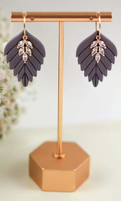 Große Herbst Blatt Ohrringe – Polymer Clay Statement Ohrringe | Dewlight Kollektion