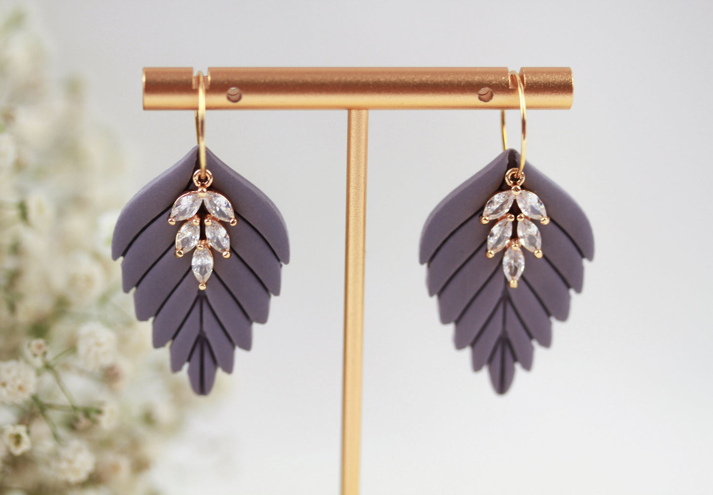 Große Herbst Blatt Ohrringe – Polymer Clay Statement Ohrringe | Dewlight Kollektion