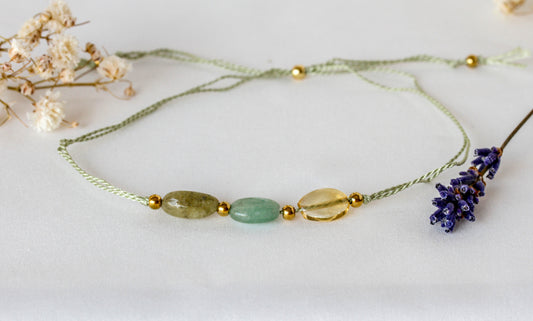 Golden Sage – Armband mit Serpentin, Aventurin & Citrin