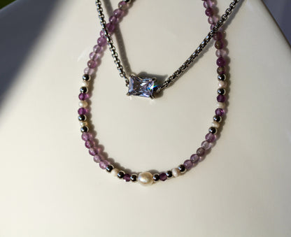 Amethyst Crystal Layering – Schmuckset