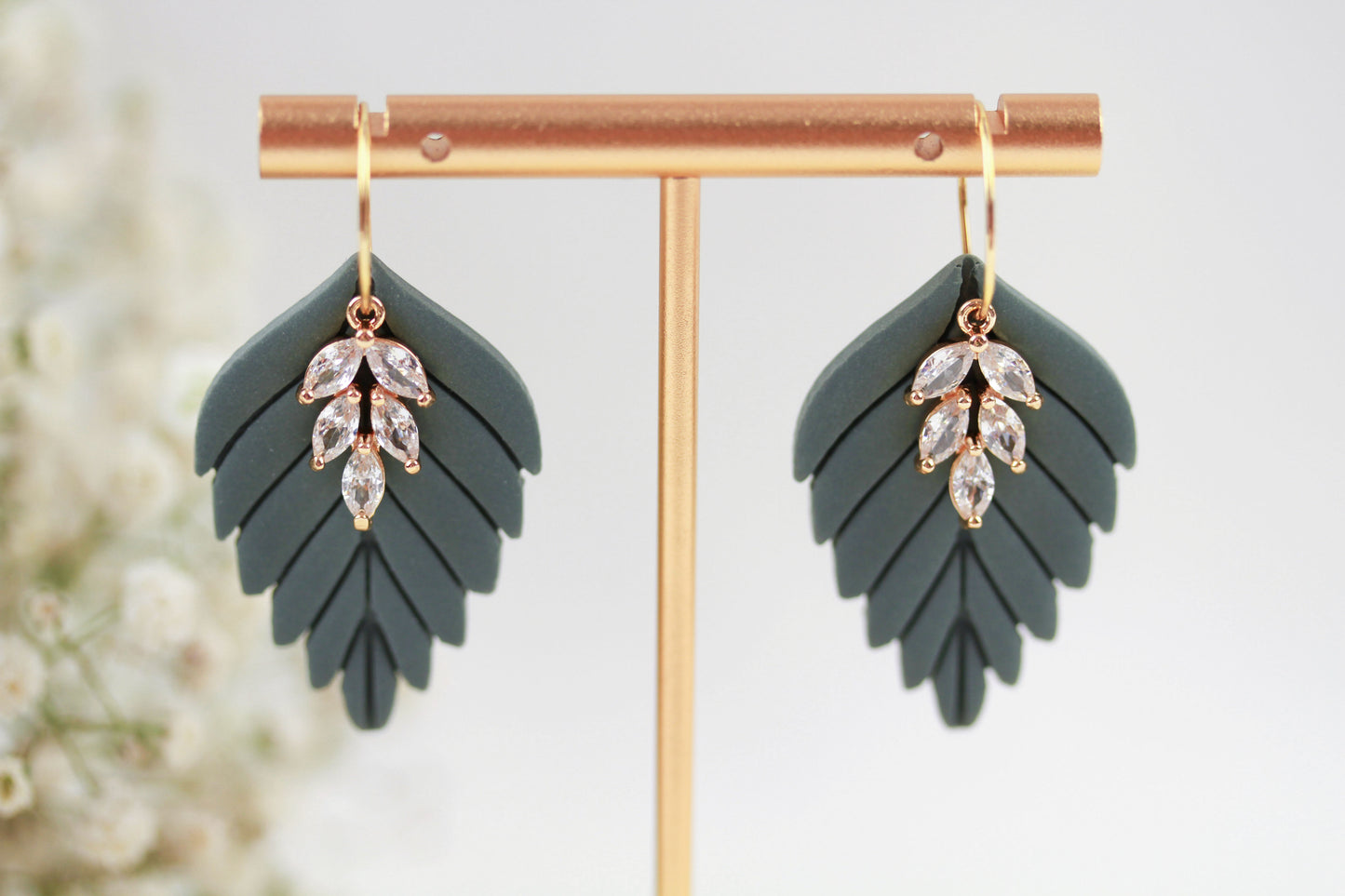 Große Herbst Blatt Ohrringe – Polymer Clay Statement Ohrringe | Dewlight Kollektion