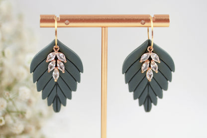 Große Herbst Blatt Ohrringe – Polymer Clay Statement Ohrringe | Dewlight Kollektion