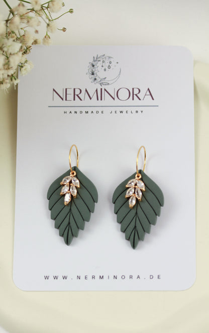 Große Herbst Blatt Ohrringe – Polymer Clay Statement Ohrringe | Dewlight Kollektion