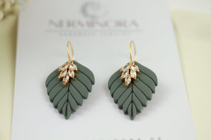 Große Herbst Blatt Ohrringe – Polymer Clay Statement Ohrringe | Dewlight Kollektion