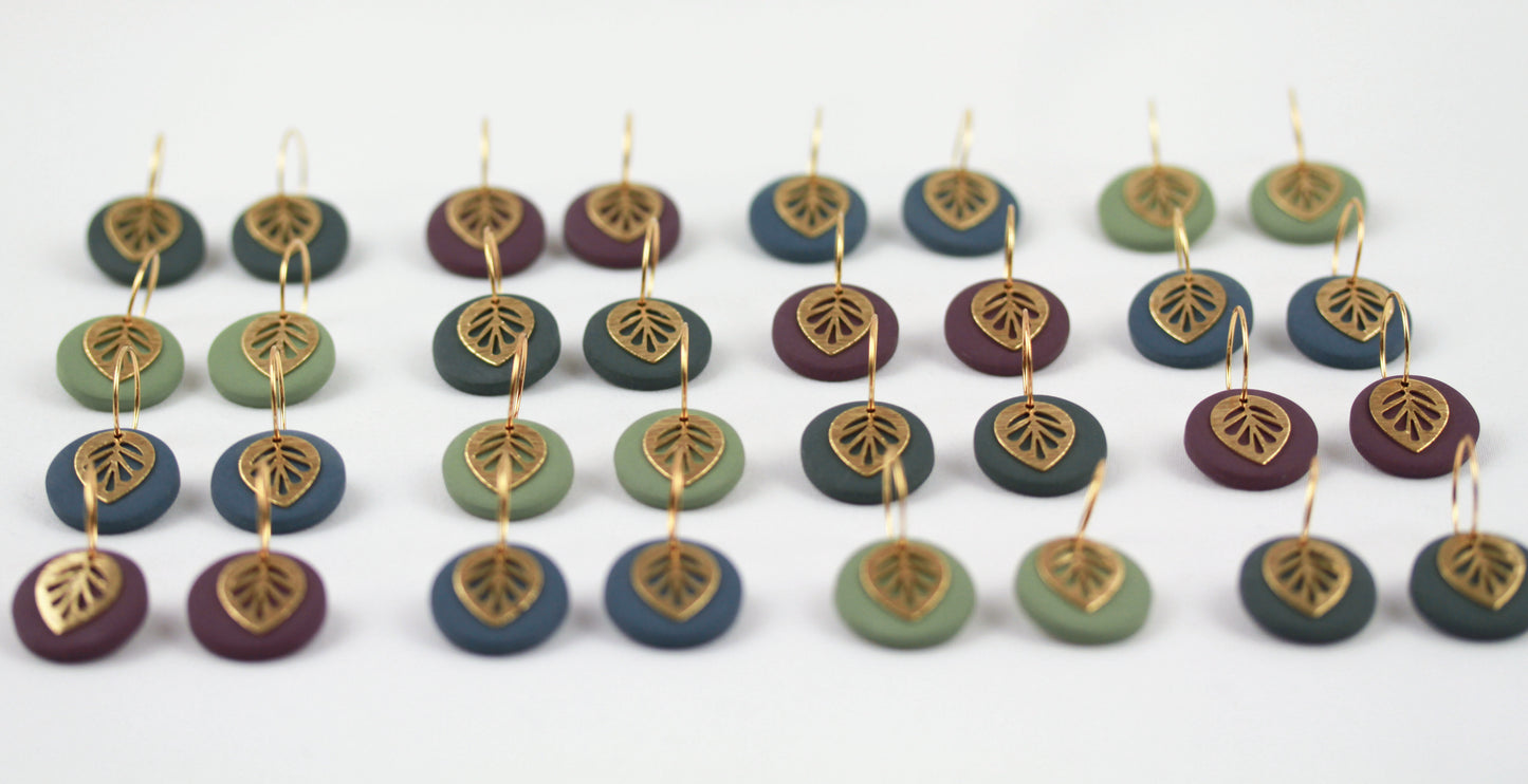 Polymer Clay Ohrringe mit Goldblatt – Statement Ohrringe | Kollektion Marlen