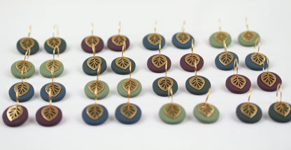 Polymer Clay Ohrringe mit Goldblatt – Statement Ohrringe | Kollektion Marlen