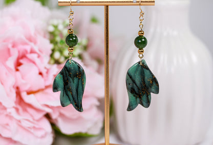 Emerald Leaf - Ohrringe