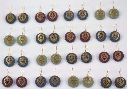 Polymer Clay Ohrringe mit Goldblatt – Statement Ohrringe | Kollektion Marlen