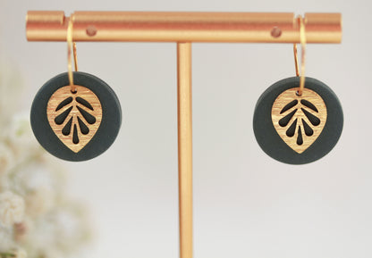 Polymer Clay Ohrringe mit Goldblatt – Statement Ohrringe | Kollektion Marlen