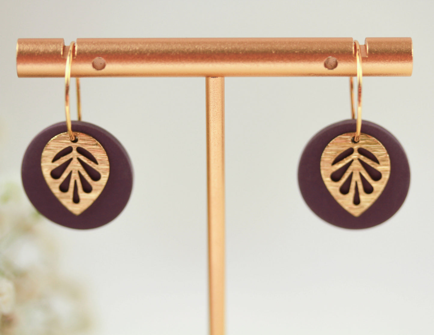 Polymer Clay Ohrringe mit Goldblatt – Statement Ohrringe | Kollektion Marlen