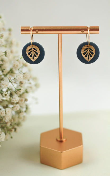 Polymer Clay Ohrringe mit Goldblatt – Statement Ohrringe | Kollektion Marlen