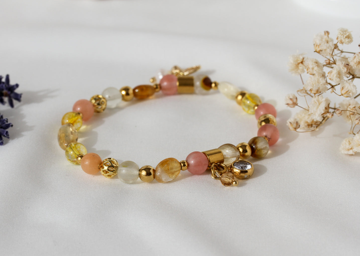 Golden Honey Bee – Citrin- & Sonnenstein-Armband