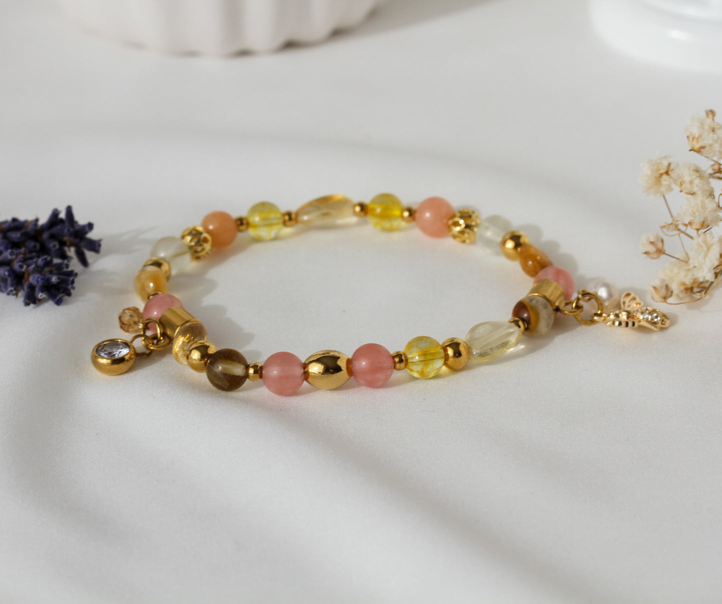 Golden Honey Bee – Citrin- & Sonnenstein-Armband