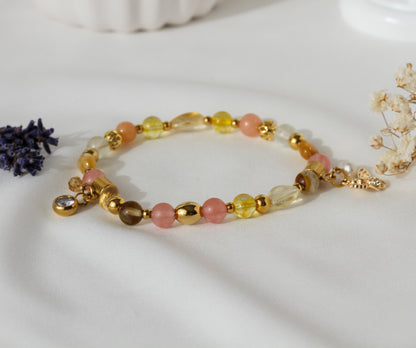Golden Honey Bee – Citrin- & Sonnenstein-Armband