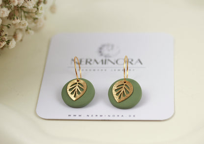 Polymer Clay Ohrringe mit Goldblatt – Statement Ohrringe | Kollektion Marlen
