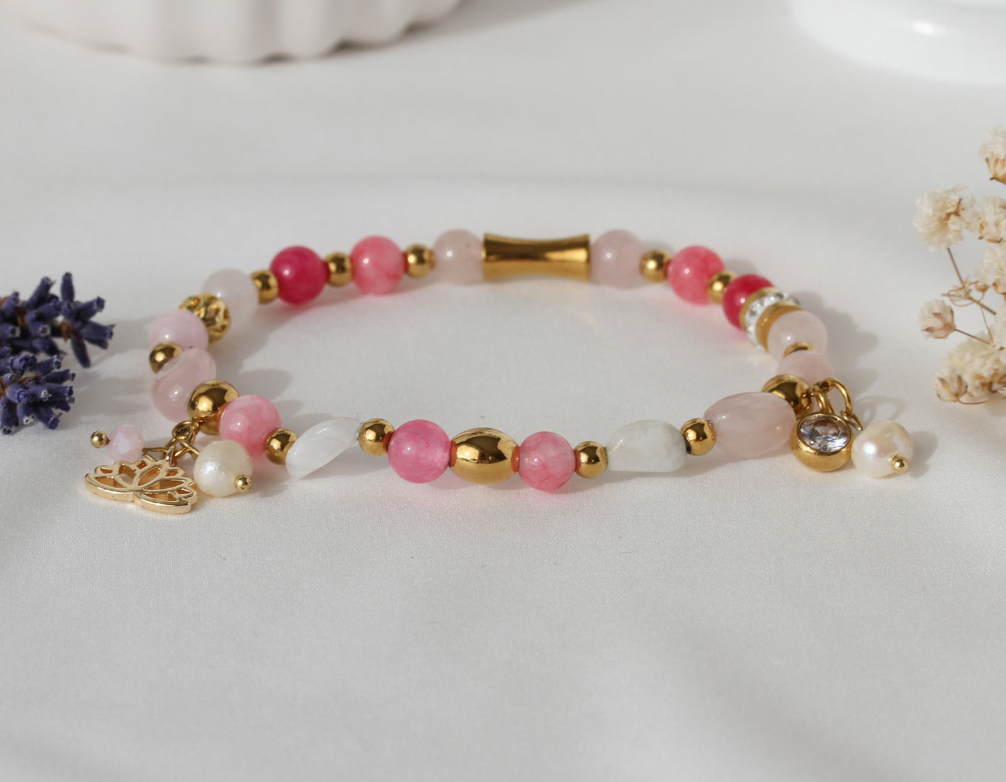 Rosé Lotus – Rosenquarz-Armband
