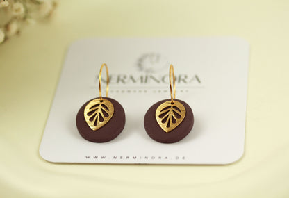 Polymer Clay Ohrringe mit Goldblatt – Statement Ohrringe | Kollektion Marlen