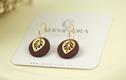 Polymer Clay Ohrringe mit Goldblatt – Statement Ohrringe | Kollektion Marlen