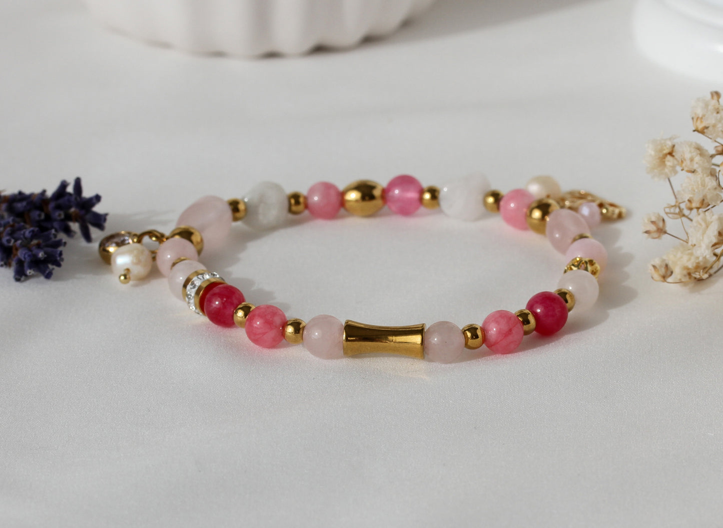 Rosé Lotus – Rosenquarz-Armband