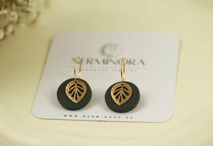 Polymer Clay Ohrringe mit Goldblatt – Statement Ohrringe | Kollektion Marlen